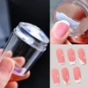 1 Set Aurora Jelly Silicone Nail Stamper with Scraper French Nail Art Design Transfer Print Stamping Template Tools Seal Stamper 4