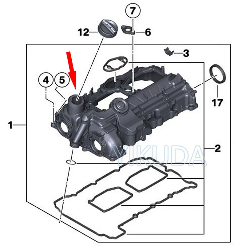 11128655331 11127582398 11121715318 Oil Filler Cap Gasket For BMW 128i 320i 328i 528i 740Li N20 N46 N52 N55 B38 B48 Mini N12 N13