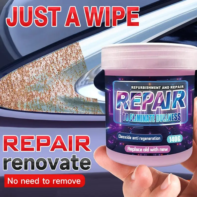 Car Chrome Polish 140g Chrome Rust Remover Metal Polishing Paste Restorer Car Plating Refurbishment Paste Vehicle Detailing