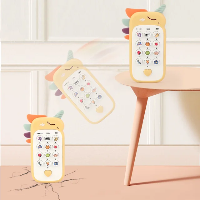 Baby Phone Gutta-percha Toy Music Sound Light Mobile Phone Baby Toy Sleeping Artifact Simulation Telephone Early Educational Toy 4