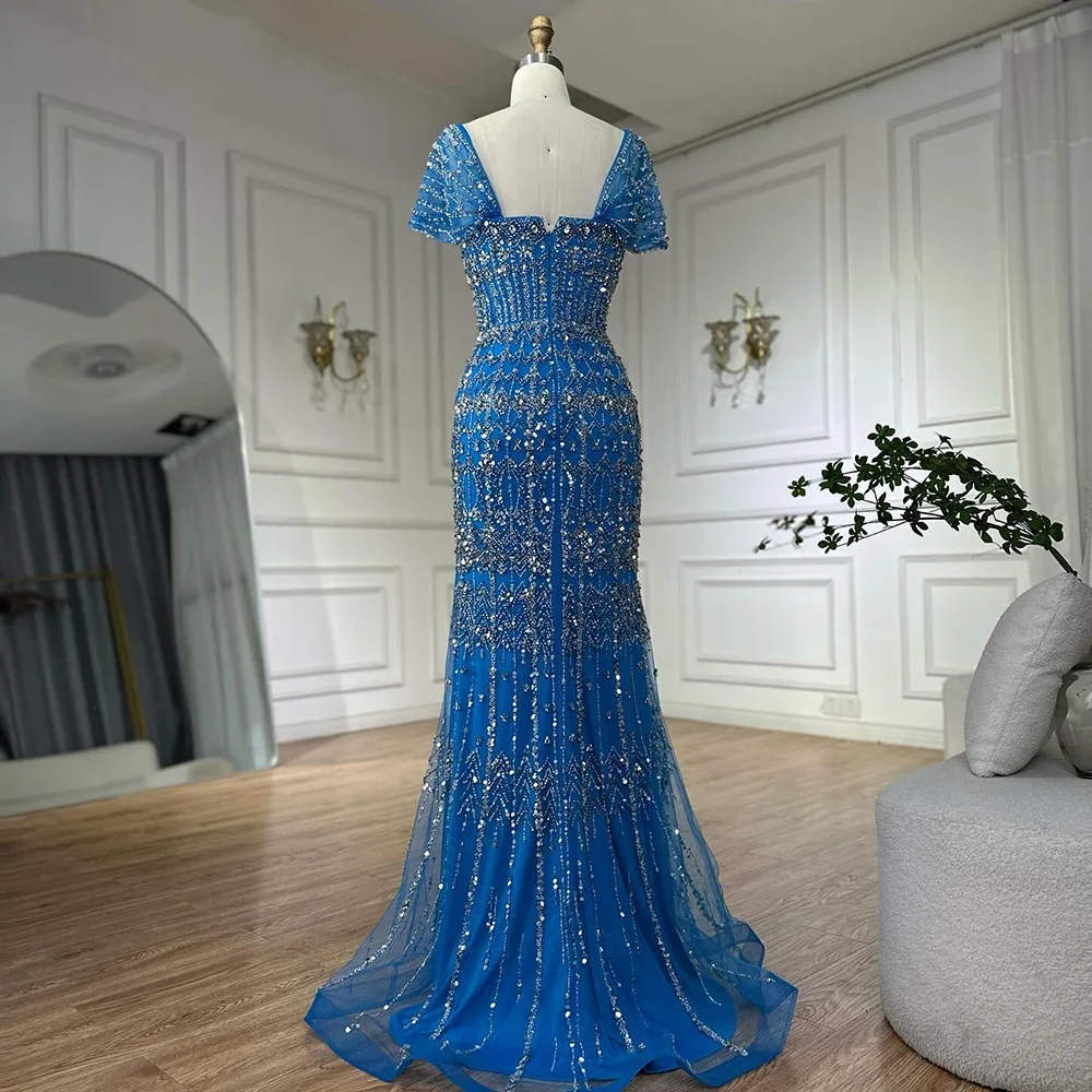 Serene Hill 2025 Arabic White Mermaid Short Beaded Long