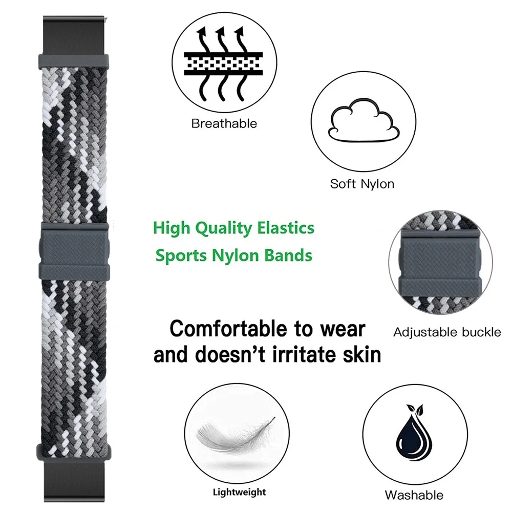 Braided Nylon Quickfit Strap - Magnetic Smartwatch Bracelet, 22 26mm
