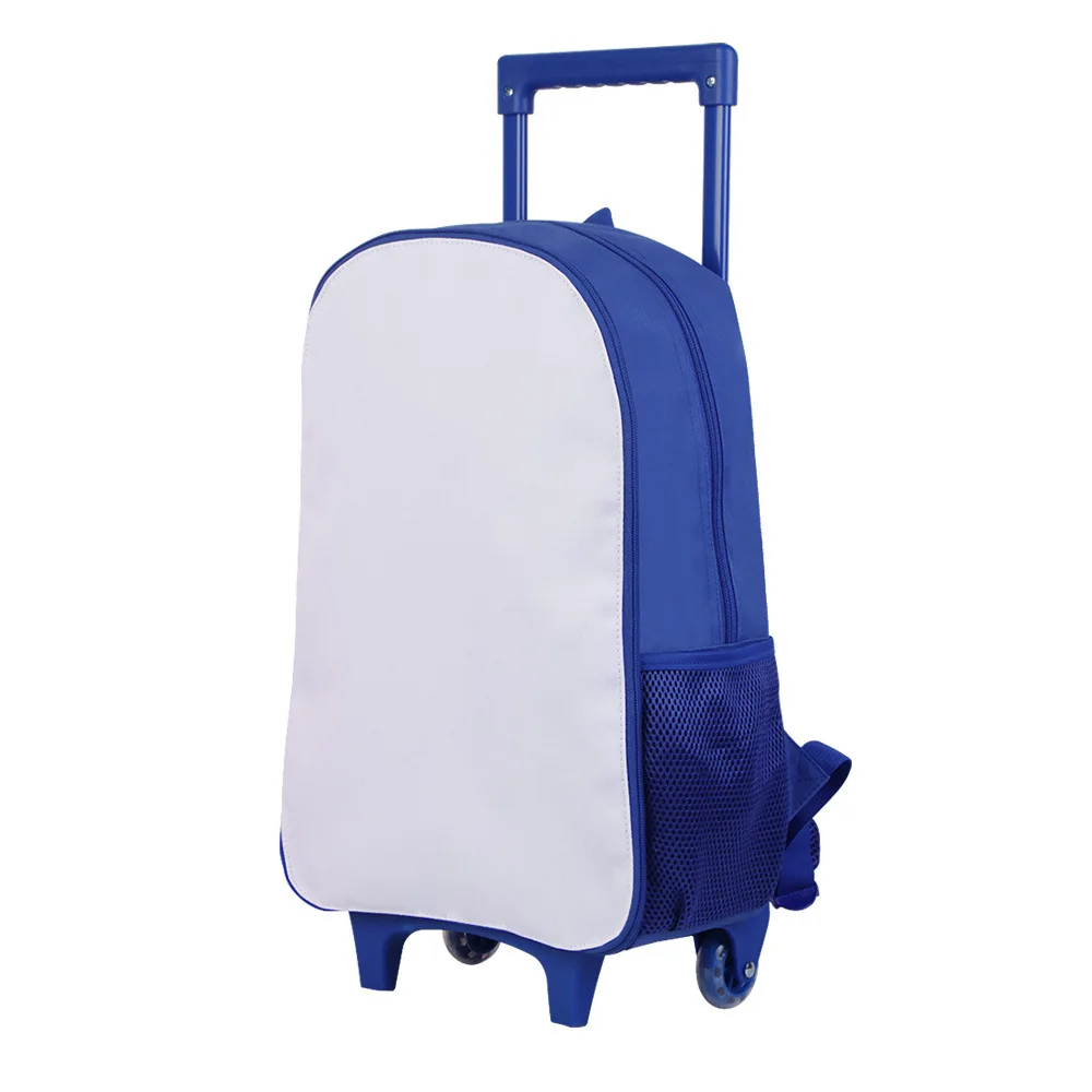 Portable Trolley School Bag Sublimation Blank Wheeled Schoolbag Student Book Bag Travel Storage Bags For Heat Transfer Print 3