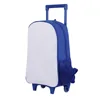 Portable Trolley School Bag Sublimation Blank Wheeled Schoolbag Student Book Bag Travel Storage Bags For Heat Transfer Print 3