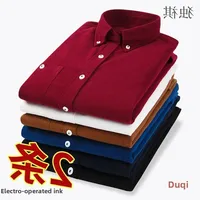 Corduroy Long Sleeve Shirt Men's Slim Fit Casual Business Shirt Spring Autumn New Style Versatile Male Upper Apparel