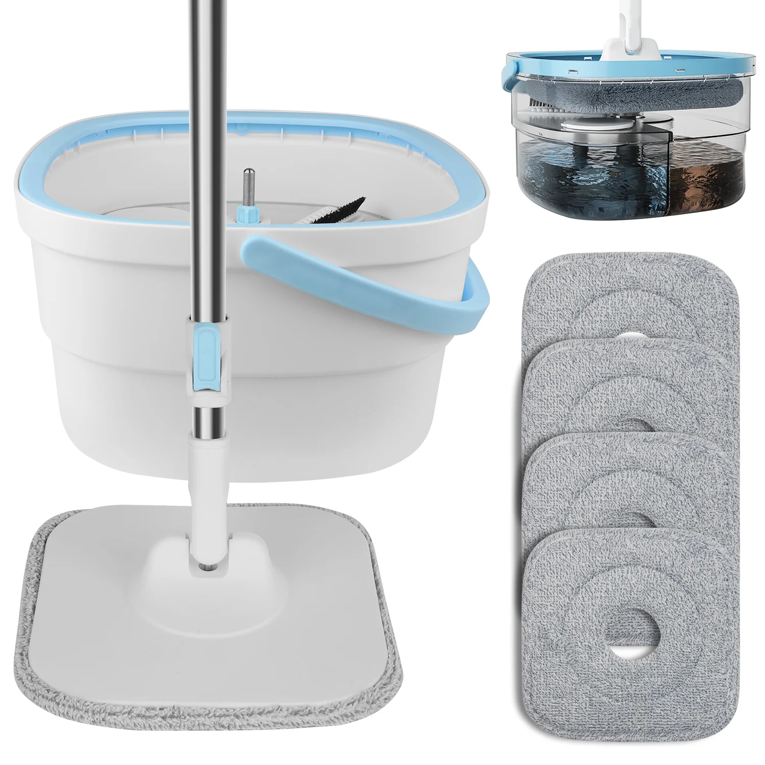 Mopp Ersatz Tuch Rotierenden Hand Frei Mopp Eimer Ersetzen Tuch Flache Mopp Tuch Starke Dekontamination Reinigung Werkzeuge – Detail 4