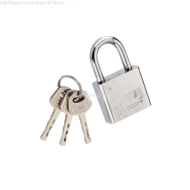 

Padlock 3 Keys Heavy Duty Solid Lock Door Gate Box Safety Iron Waterproof Antirust Home Improvement Hard
