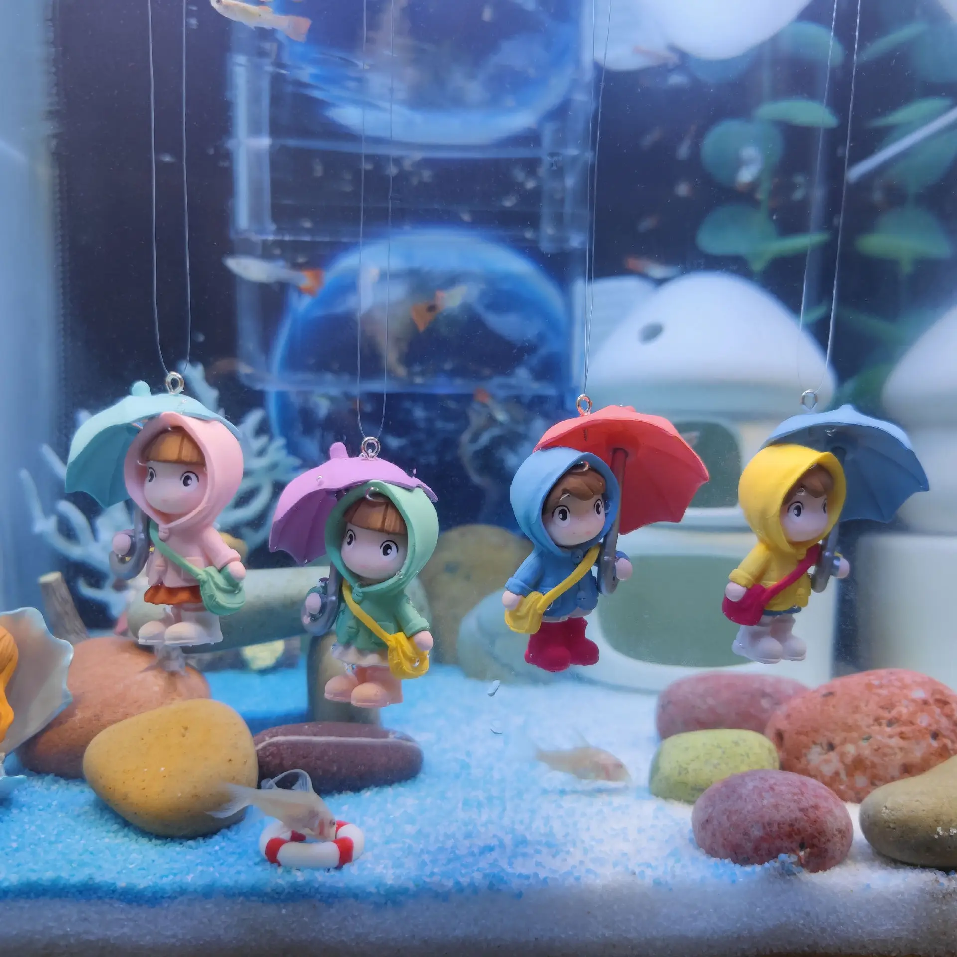 Aquarium Background Decor Accessories Action Figure Ornament Landscaping Fish Tank Float Underwater World Decoration