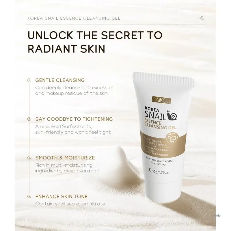 Snails Mucin Gel Cleanser 50g Rich Daily Deep Cleansing Gel for Dry & Sensitive Snails Essence Cleansing Gifts facial cleanser