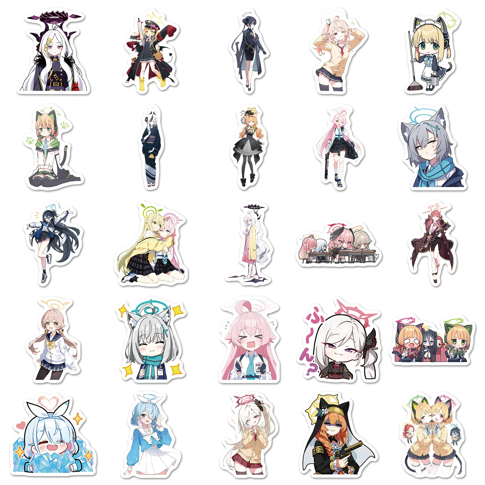 50PCS Role Playing Games Stickers Blue Archive The Animation Cartoon Sticker DIY Decoration Laptop Guitar Car Bike Decals Toy - 6