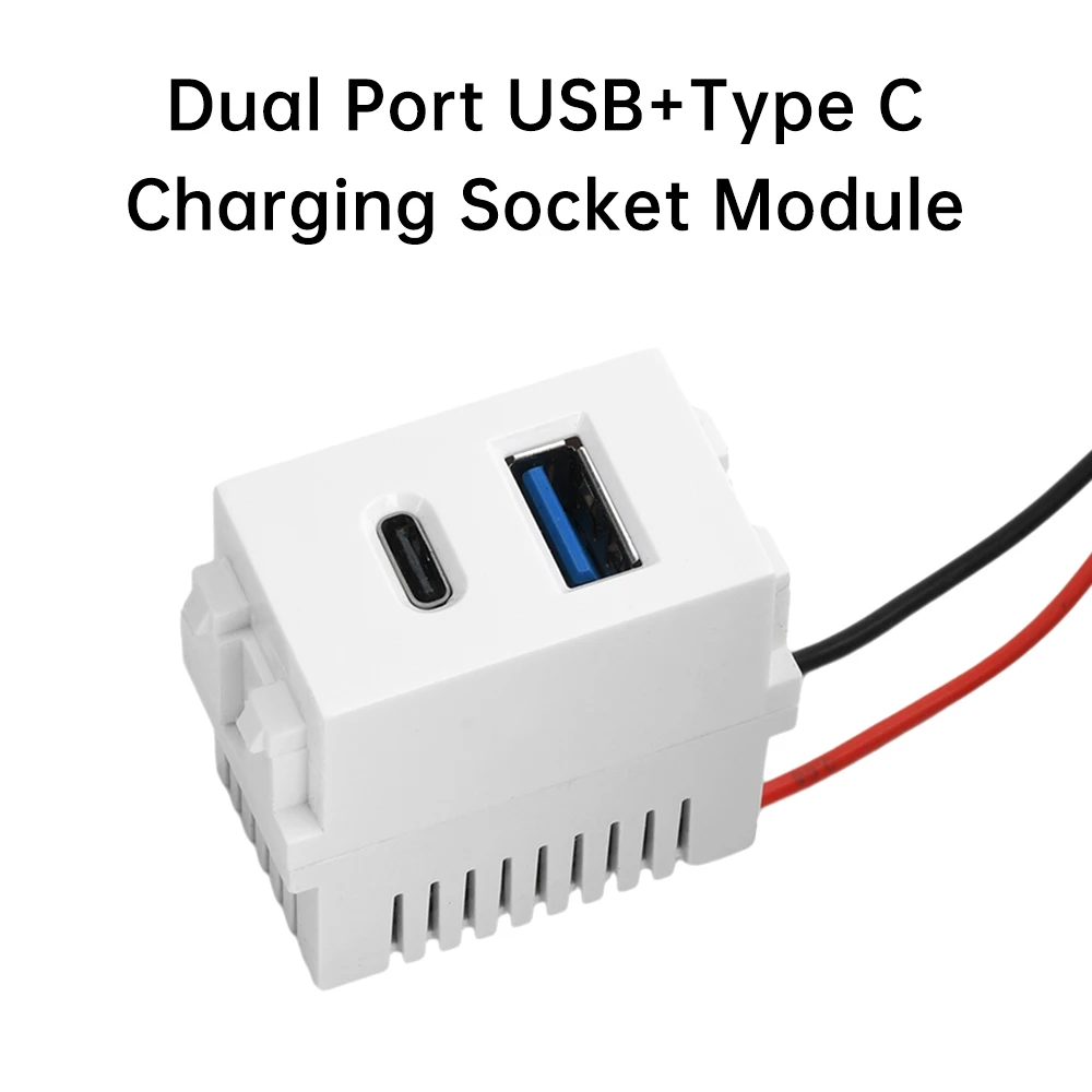Usb tip-c çift bağlantı güç modülü 220v soket 5v 2.1a cep telefonu şarj modülü trafo şarj güç anahtarlama adaptörü