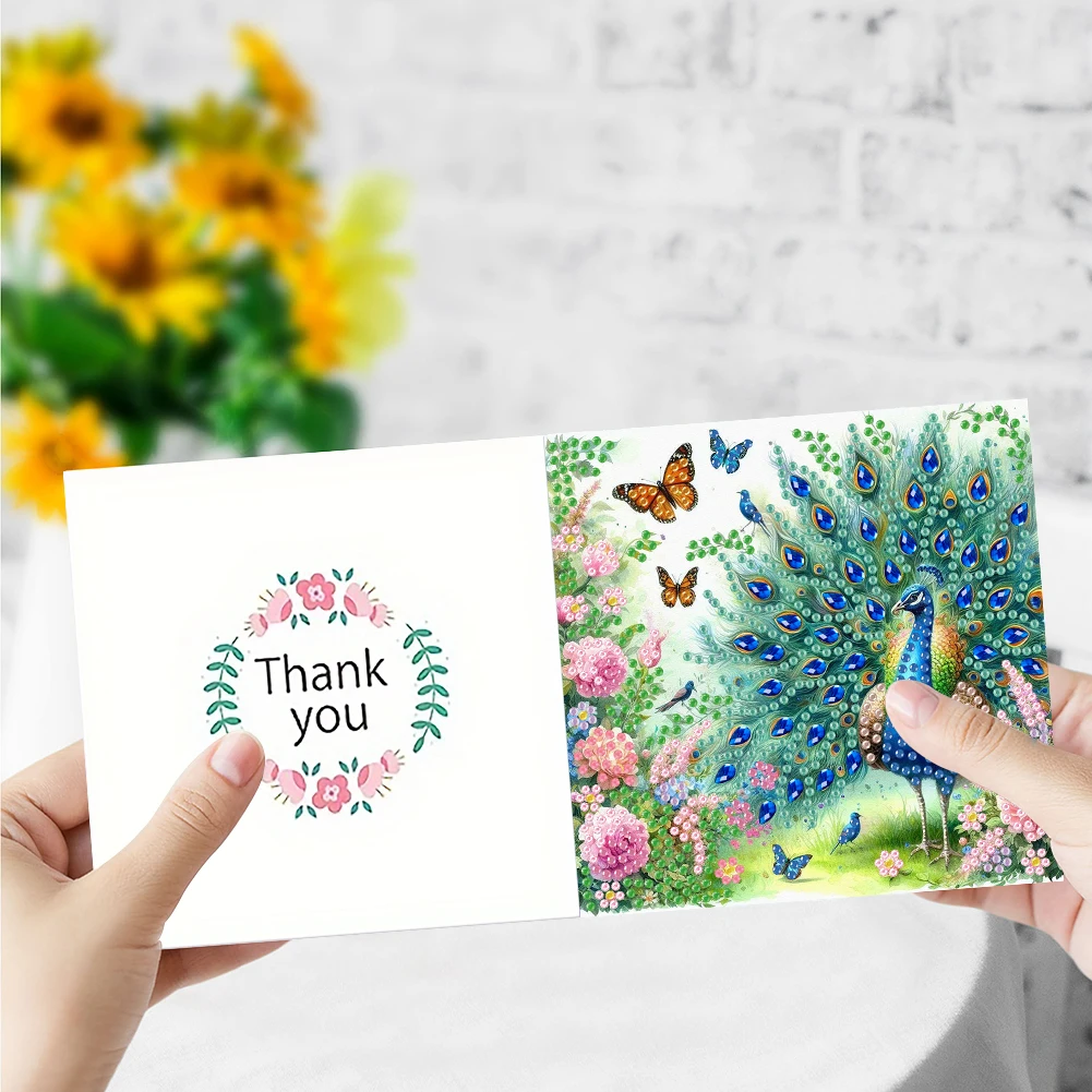 6Pcs Cat And Dog DIY Diamond Painting Card Diamond Drawing Card Painting Greeting Adults Holiday Friends Family