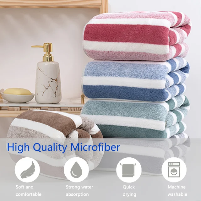 Super Absorbent Quick-Dry Dog Bathrobe,  Soft Striped Towel Robe for Pets with Adjustable Belly Strap cat pet bath large bath to 2