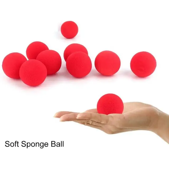 10pcs Red Sponge Ball Magic Sponge Ball Magic Props Comedy Trick Finger Sponge Play Ball Gift for Kid Halloween Party Masquerade 2