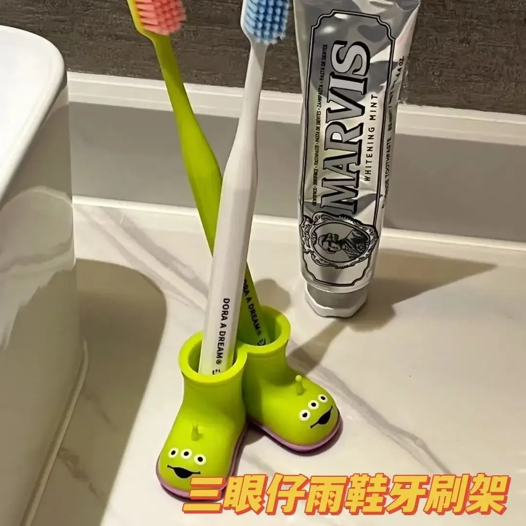 Funny Rain Shoe Toothbrush Holder Double Rain Boots Pen Container Bathroom Sanitary Storage Rack Home Movie Decoration