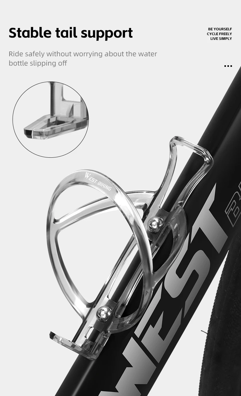 WEST BIKING Mehrfarbiger Flaschenhalter aus PC, Fahrrad-Flaschenhalterung mit Schnalle, Einteiliger Ultraleichter MTB Rennrad Flaschenhalter – Detail 9