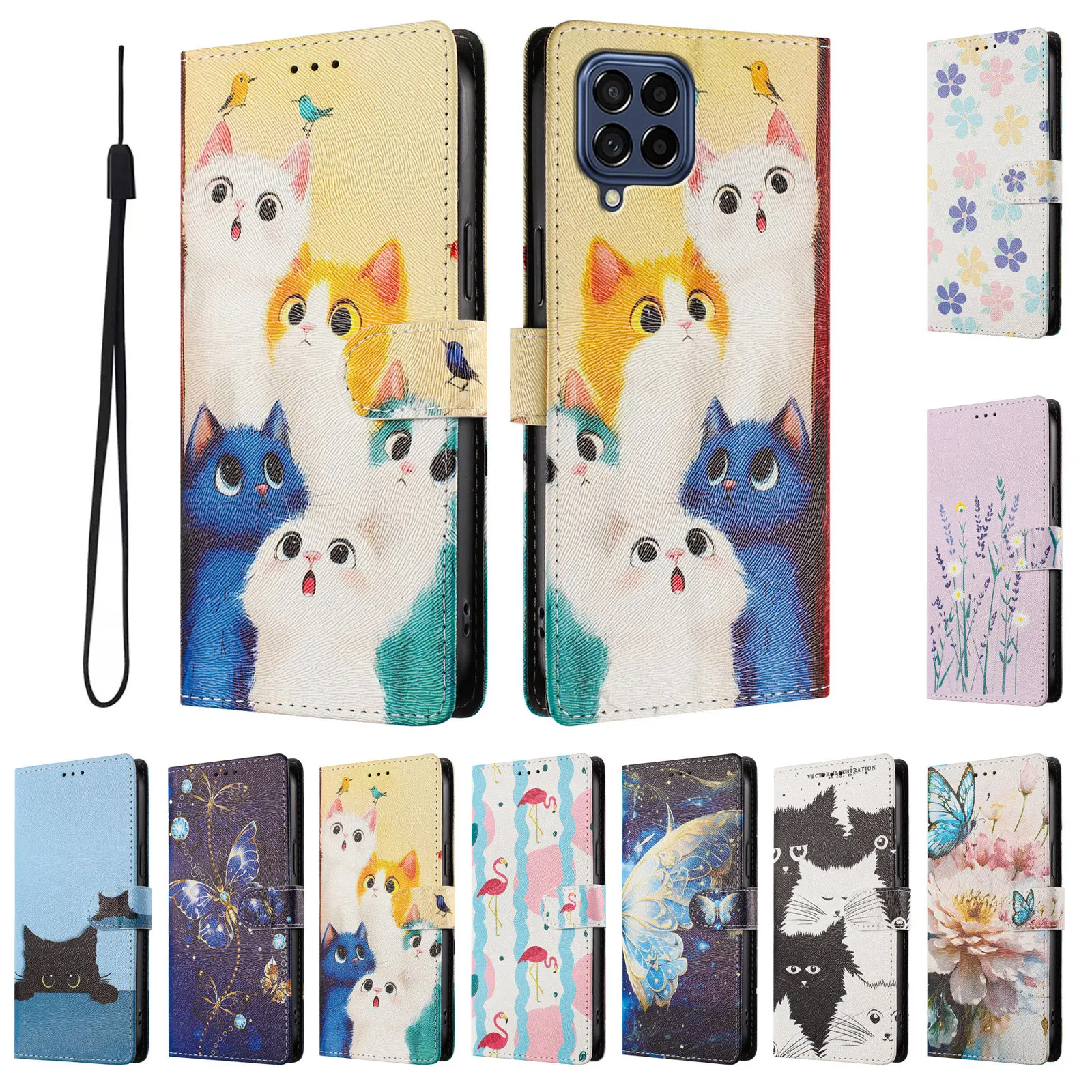 Chic Painted Leather Flip Phone Case – Durable Stylish Protection Cover