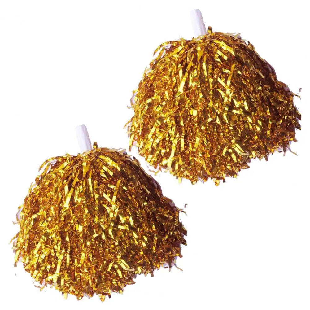 Description Picture 4 of itemLightweight Dance Pom Poms Cheerleader Pompoms Set for Sports Events Dancing Atmosphere Props 2pcs Non-slip Handle Hand Flowers