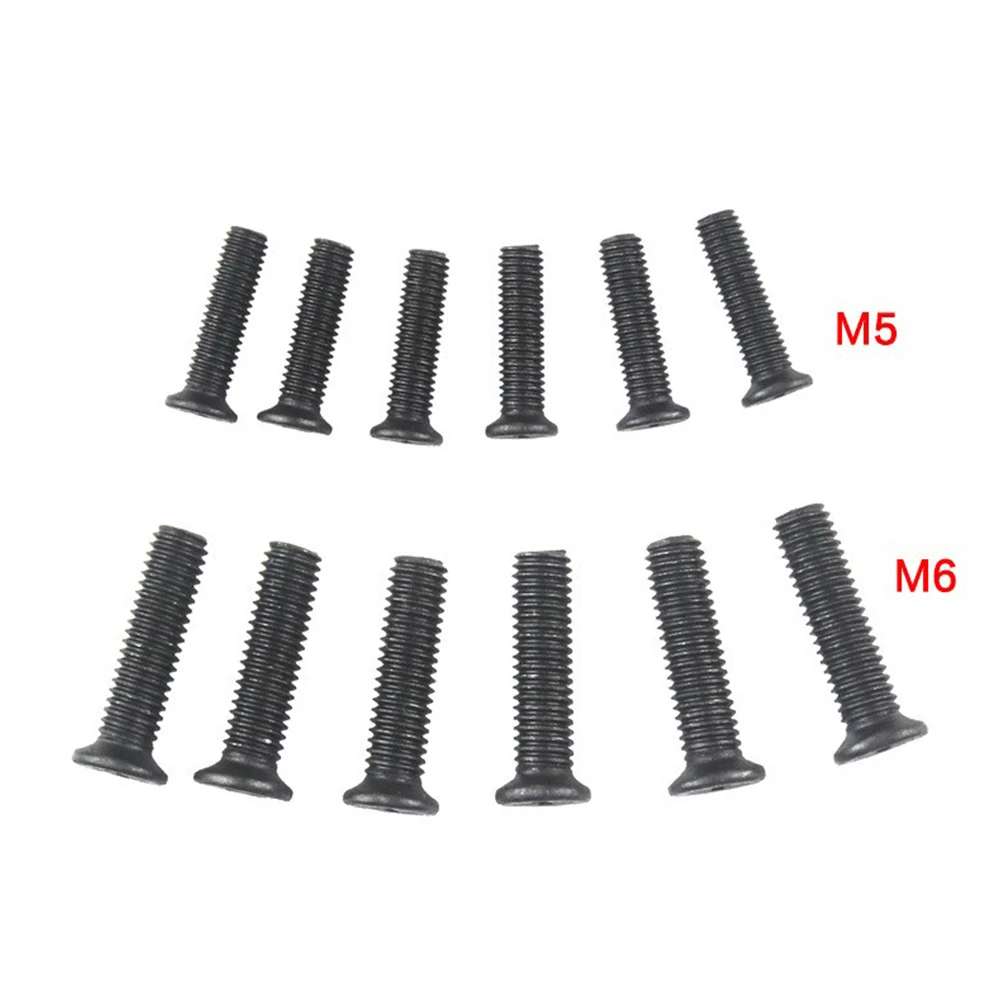 6Pcs Fixing Screw M5 20mm M6 22mm Left Hand Thread Flat Countersunk Screw For 1/2 UNF 3/8 UNF Drill Chuck Shank Adapter Tool wanyifa titanium ti m5 x 10 12 15 20 25 30mm allen key flat countersunk head screw bolt