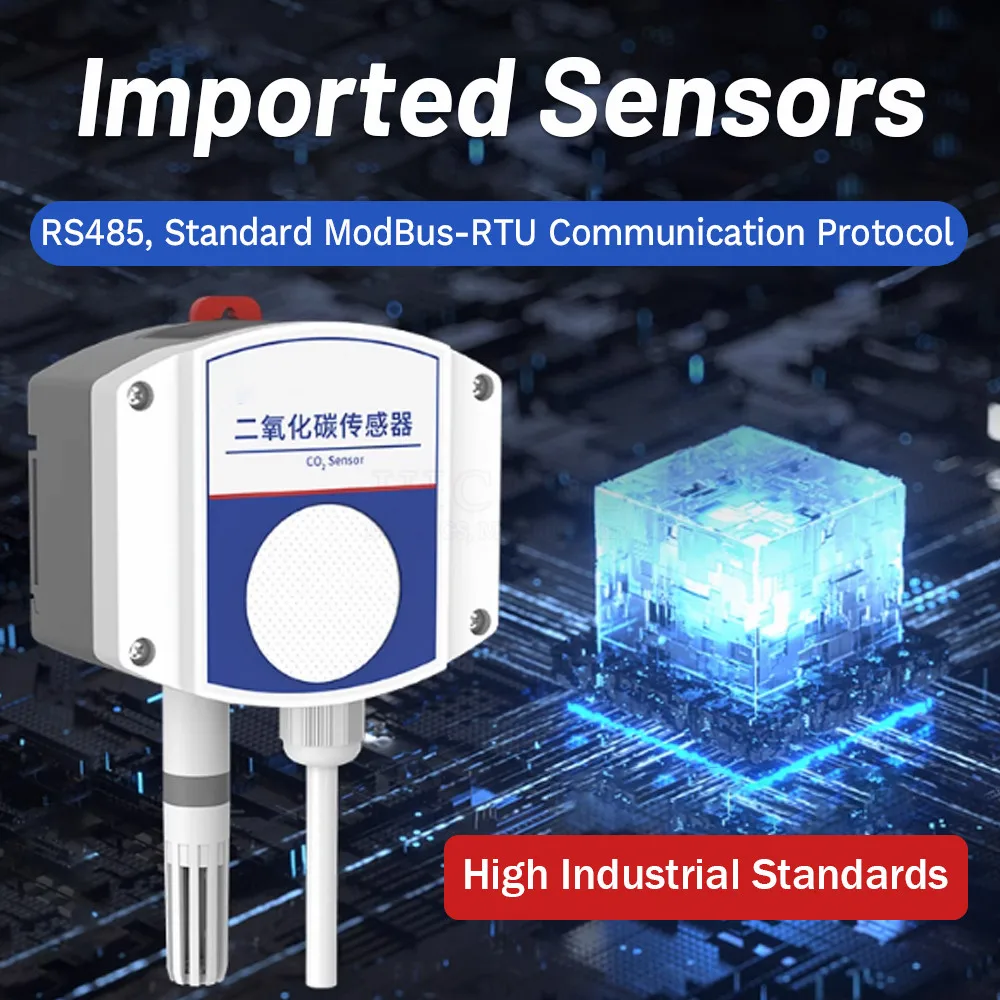 

CO2 Sensor Agricultural Greenhouse Monitoring RS485 0-5V 0-10V 4-20MA Output CO2 Gas Concentration Detector Transmitter Sensors