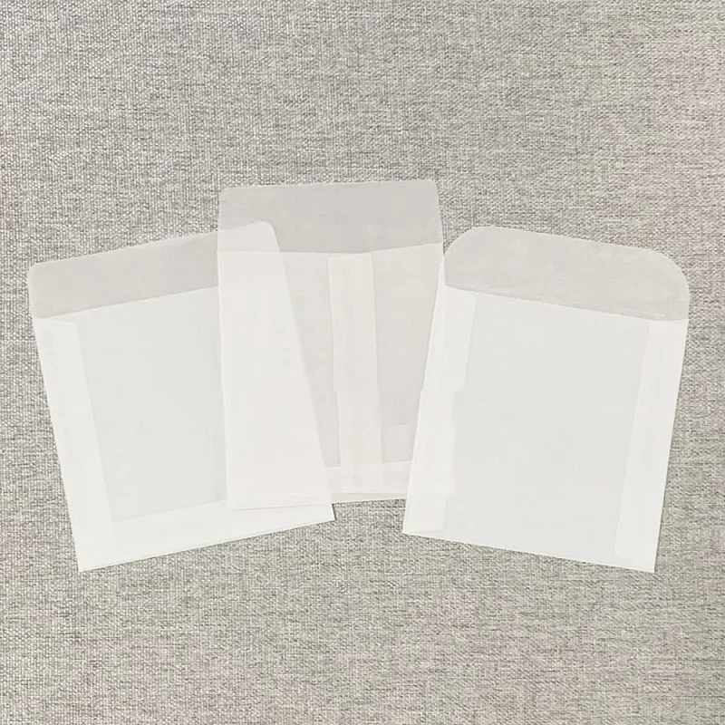 Mini Envelopes 50pcs/lot Translucent Jewelry Storage Bag Card Earring Necklace Gift Packaging Wedding Envelopes