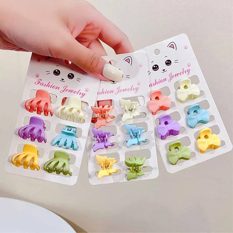 6 teile/satz Frauen Mädchen Nette Bunte Schmetterling Blume Kleine Acryl Haar Krallen Süße Haar Clips Haarnadeln Mode Haar Zubehör – Detail 2