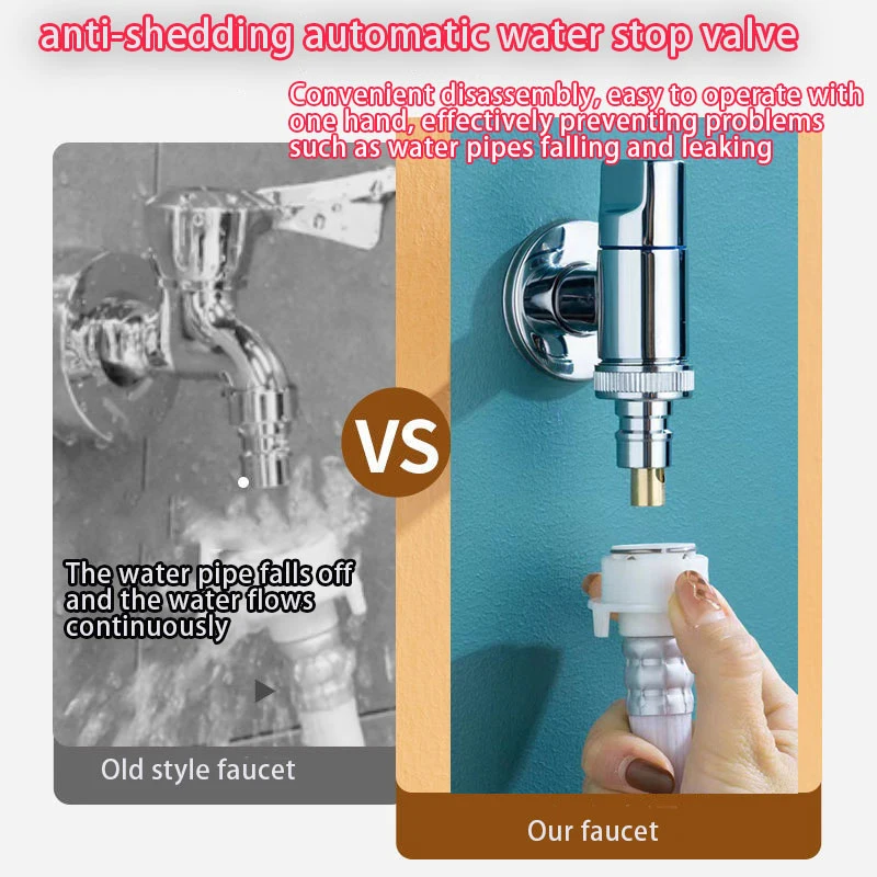 Faucet Valve Multi-function Brass One Into One Out Dual Control Washing Machine Tap Three-way Toilet Triangle