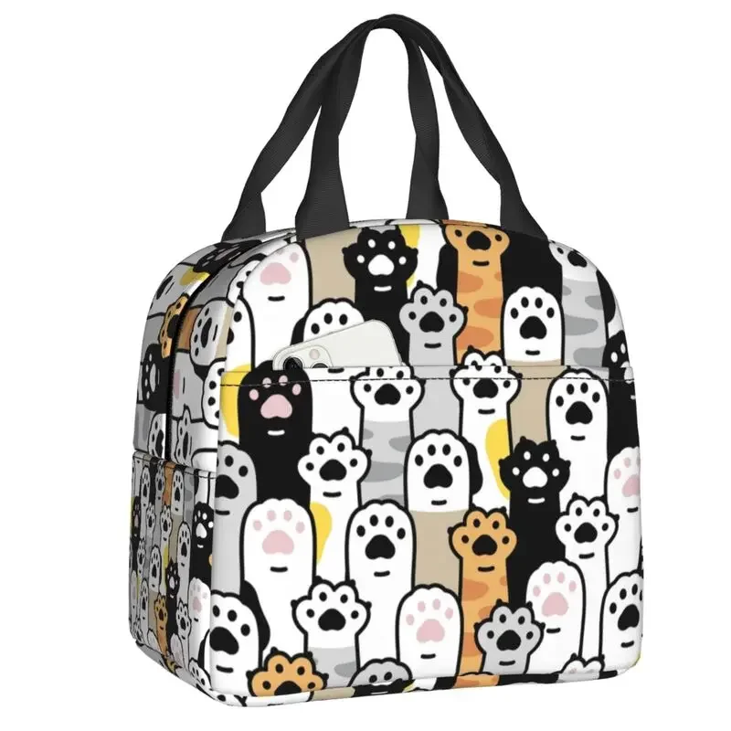 

Cat Paw Kitten Paw Lunch Bag Cooler Thermal Insulated Bento Box For Women Kids School Children Picnic Travel Food Tote Bags