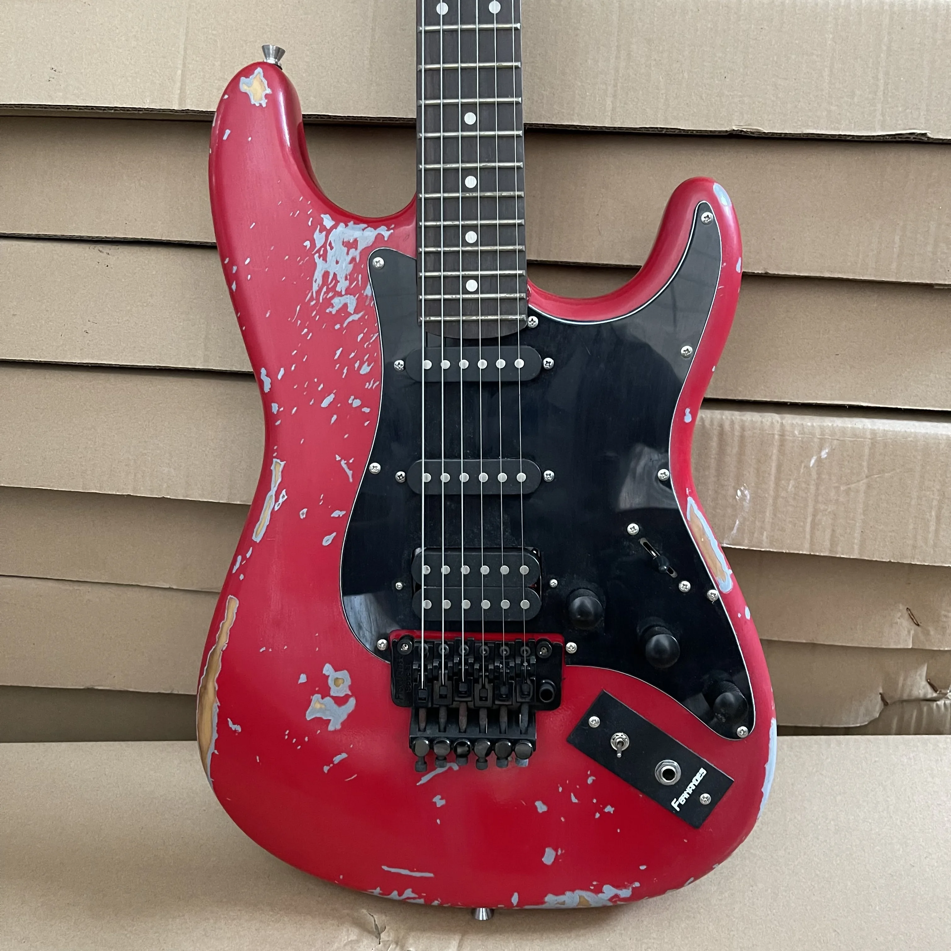 

Free shipping,Red, do old, nostalgia, electric guitar,2022 new pop, high-end custom,