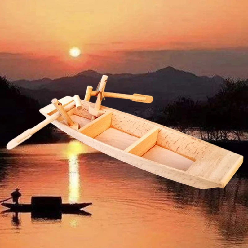 

Wooden Awning Boat Ship Crafts Boat Model Wooden Boat Decor Statue Garden Tabletop Living Room Bookshelf Decor Ornaments