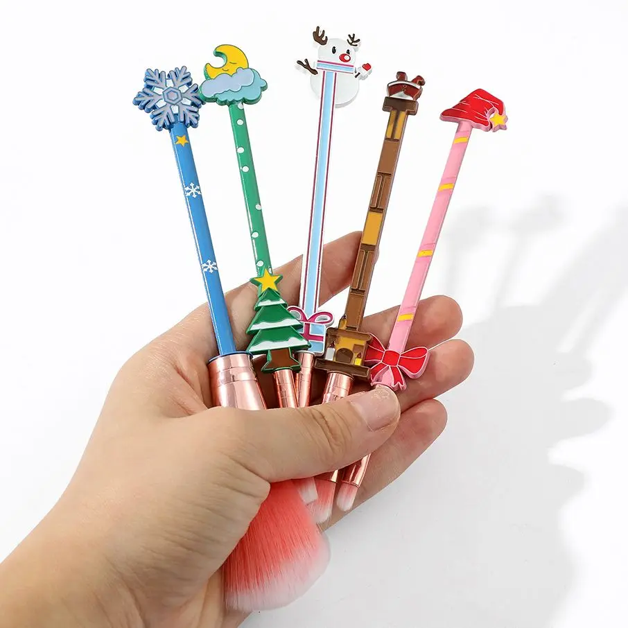 

Christmas Pro Makeup Brushes Set Cosmetic Contouring Eye Shadow Eyebrow Lip Blending Concealer Beauty Make Up Tool Brushes Gift