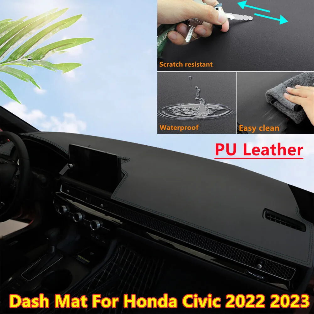 Pu Leather Dashboard Cover Dash Pretector Antislip Mat Trim Dashmat