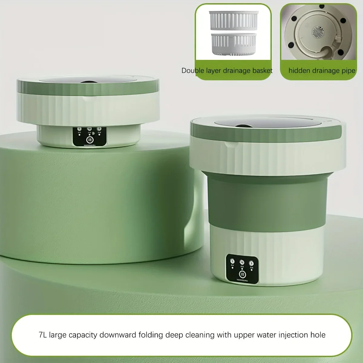 1 Portable Small Foldable Washing Machine Suitable for Socks Underwear Household Mini Washing Machine