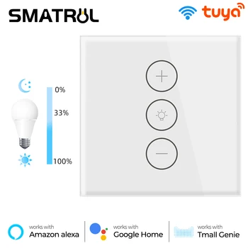 SMATRUL 투야 스마트 라이프 와이파이 터치 조광기 스위치 조명 앱, EU 무선 타이머 원격 제어, 알렉사 구글 홈, 220V, 110V