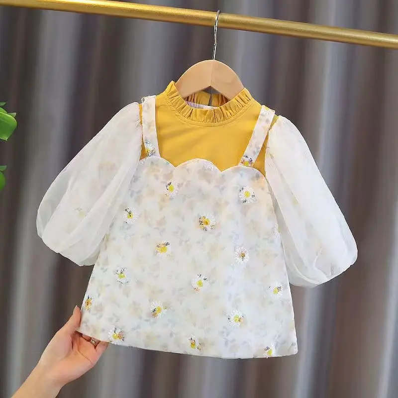 

Girls Dress For Wedding Party Kids Princess Mermaid Dress Lantern Sleeve A-line Children Clothing 1-4Y