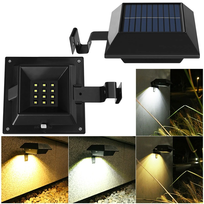 

12 LED Solar Gutter Light IP65 Waterproof Outdoor Lighting Solar Wall Lamp For Garden Fence Security Street Sink Yard Path