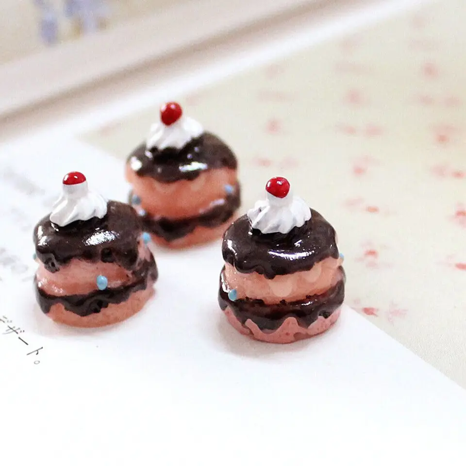 30-Piece 1:12 Scale Miniature Food Set – Resin Cake, Coffee, Fork Models For Dollhouse, Bakery Decor, Cake Toppers
