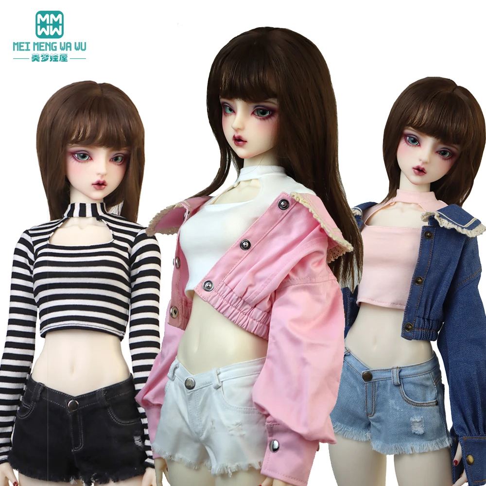 BJD Doll Clothes 1/3 1/4 DD SD Doll Fashion Denim jacket pink black khaki Gifts for Girls