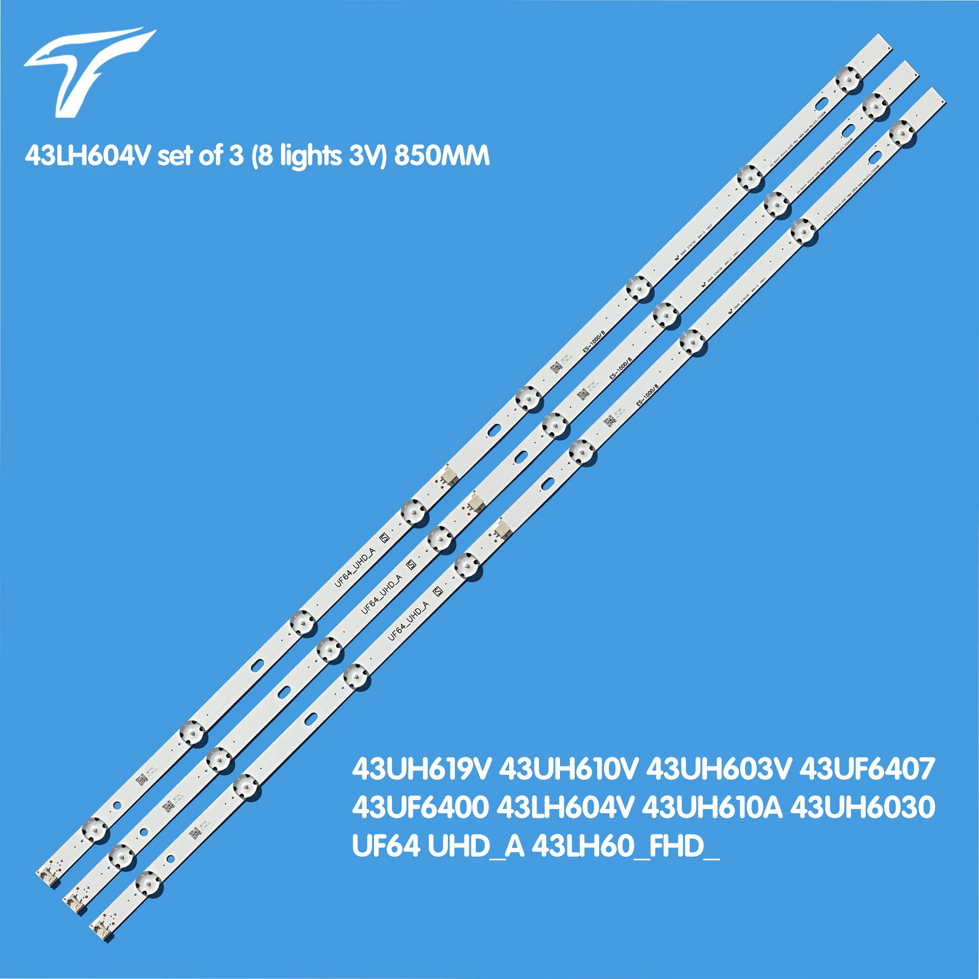 ο 3 pcs/set LED Ʈ Ʈ LGE UF64_UHD_A 43LH604V 43UH603V 43UH610V 43UF6407 HC430DGN 43UF6409 43UH6030 43UF640 43U