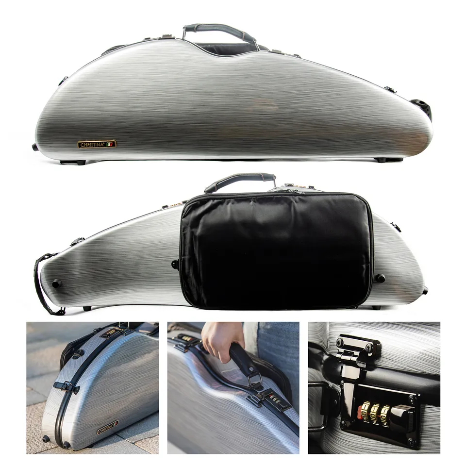 CHRISTINA バイオリンケース ホワイト カーボンファイバー　4/4 Amazon.com: 4/4 Full Size Violin Case - High-Strength Carbon