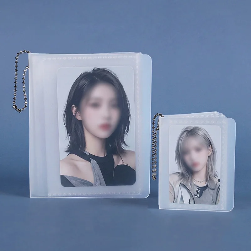미니 포토앨범 키체인 K팝 포토카드 홀더 포켓 ID 사진 아이돌 소형 카드 보관 PVC 바인더 앨범 키링 선물