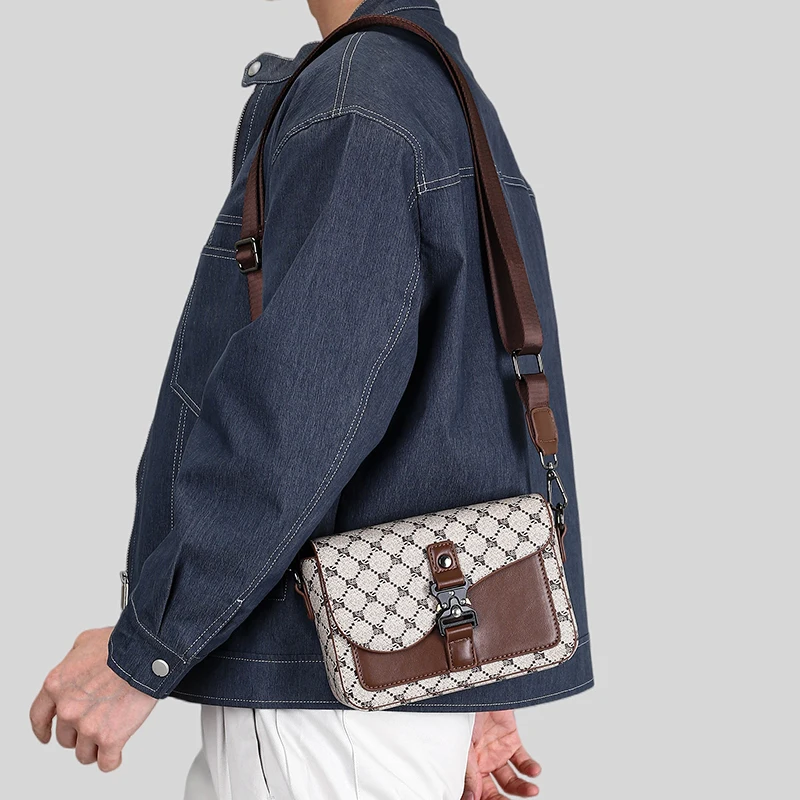 High-End Men’s PU Leather Crossbody Sling Bag