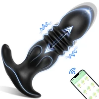 APP Drahtlose Thrusting Anal Vibrator für Männer Prostata-massagegerät Männliche Prostata Stimulato Vibrator Teleskop Sex Spielzeug für Frauen