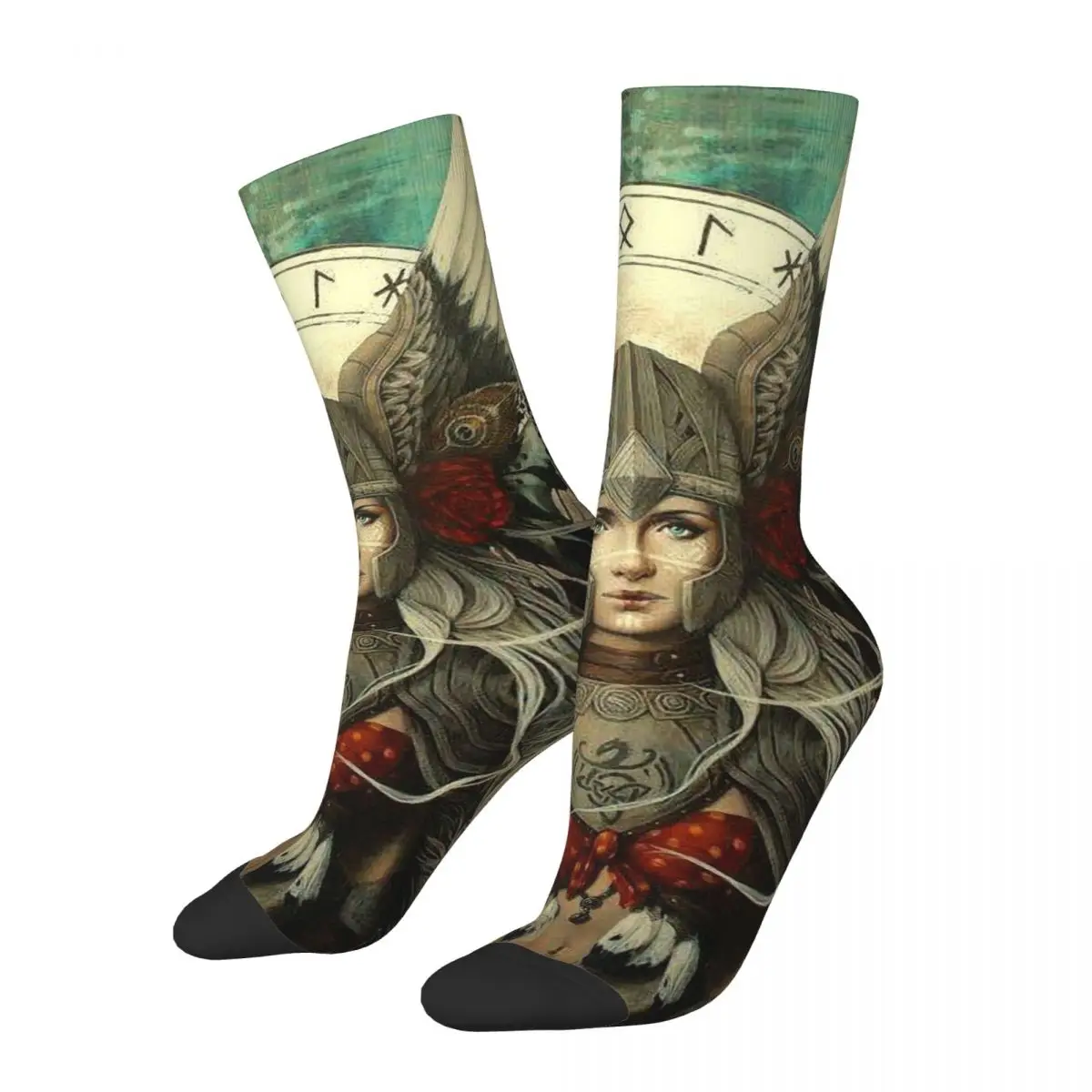 Archeologia Discovery Of Valkyrie Choosers Of Valhalla Warriors Viking Wicing Socks Travel 3D Print Boy Girls Calzino A Metà Polpaccio