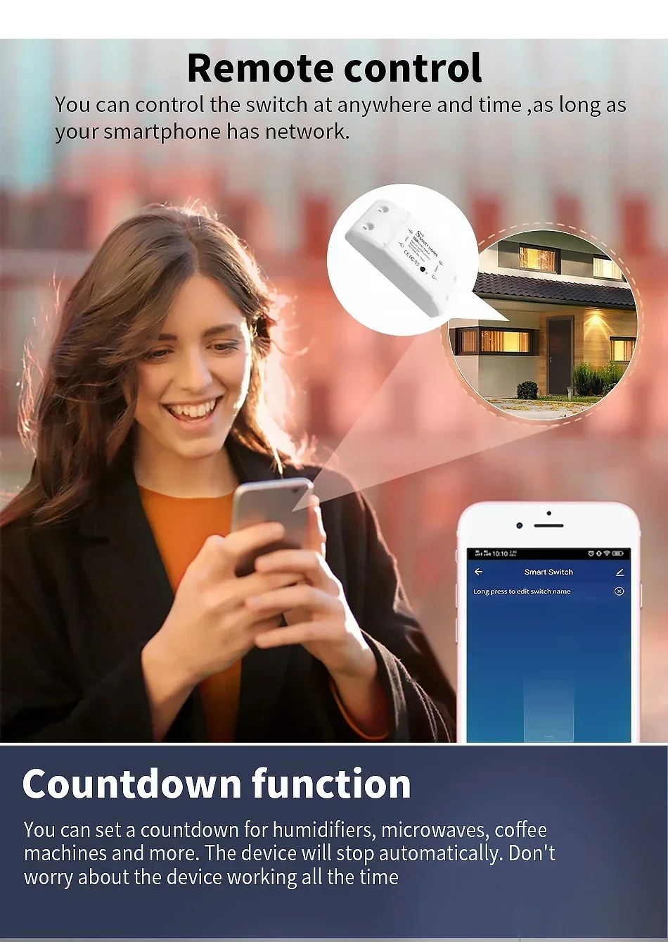 Description Picture 5 of itemTuya WiFi Smart Switch APP Wireless Controller Universal Breaker Timer Smart Life Work with LED Light Switch Alexa Accessories