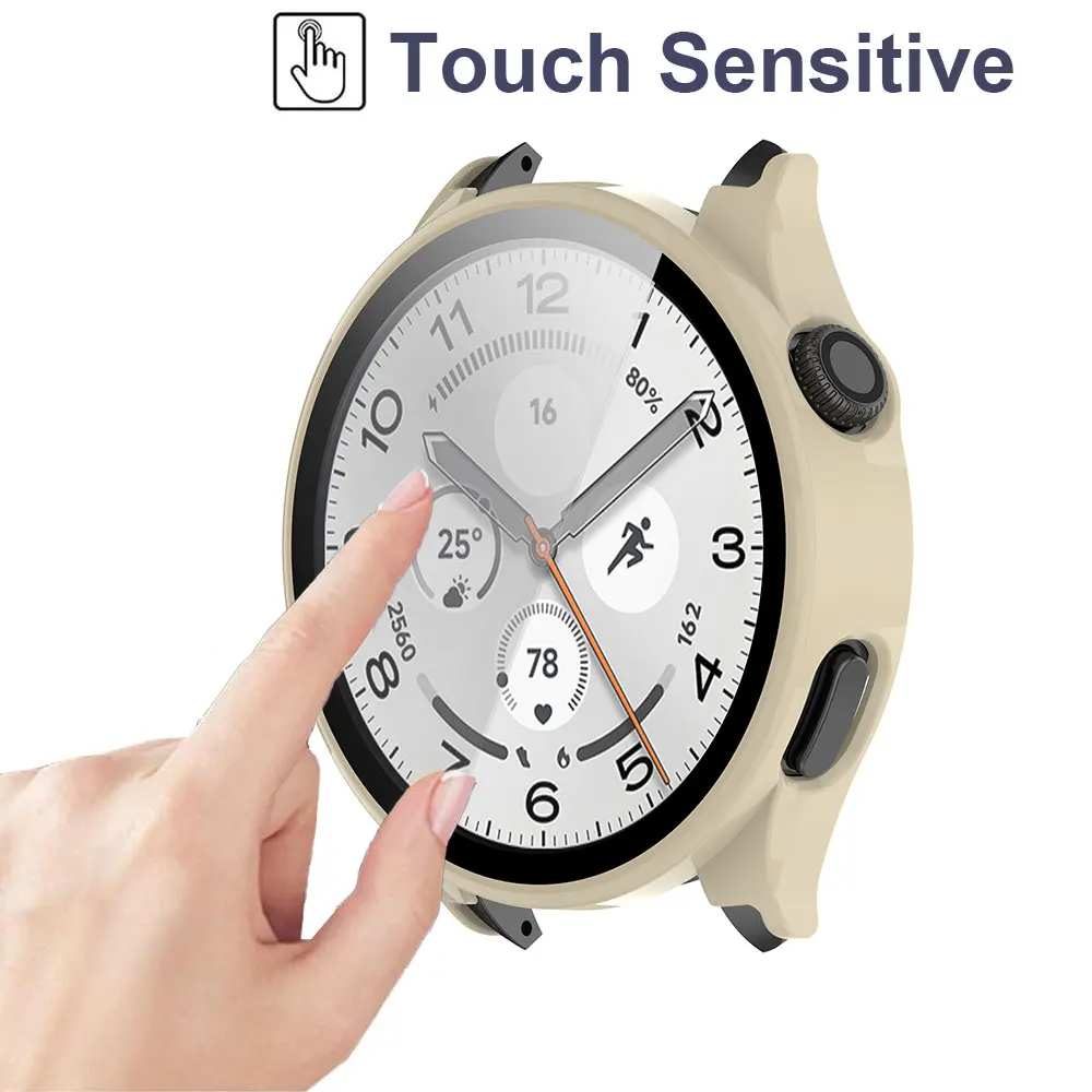 Durable Protective Smartwatch Case with Tempered Glass Film