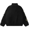 Hip Hop Fleece Fuzzy Jacket Embroidery Skull Skeleton Bones Patch Lambswool Fuzzy Fluffy Coats 2023 Harajuku Thick Warm Jackets 2