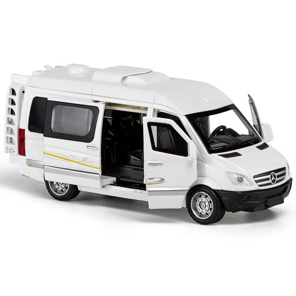 

Hot 1:32 Scale Diecast Car Benz MPV Sprinter Metal Model With Light And Sound Pull Back Vehicle Alloy Toy Collection For Gifts