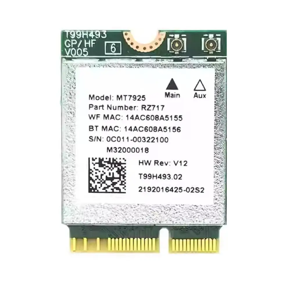 무선 랜 카드 네트워크 카드 와이파이 어댑터, 윈도우 10/11 리눅스 M3K3 용, 2400Mbps M.2 키 E 2.4G 5G 와이파이 어댑터, 와이파이 7 MT7925