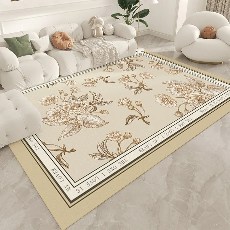 Light Luxury Living Room Carpet Floral Velvet Bedroom Bedside Rug Large Area Home Decoration Cloakroom Plush Floor Mat Ковер 양탄자